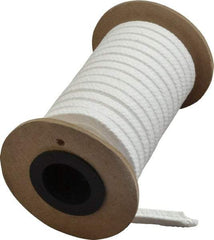 Made in USA - 1/4" x 10' Spool Length, PTFE/Hard Filament Compression Packing - 4,000 Max psi, -450 to 500° F, White - Makers Industrial Supply