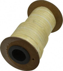 Made in USA - 3/16" x 16' Spool Length, PTFE/Aramid Composite Compression Packing - 2,500 Max psi, -50 to 550° F, Tan - Makers Industrial Supply