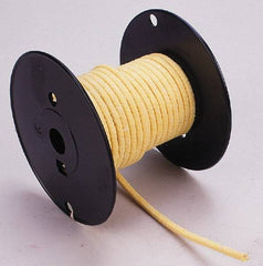 Made in USA - 3/16" x 44' Spool Length, TFE/Aramid Compression Packing - 5,000 Max psi, -100 to 500° F, Yellow - Makers Industrial Supply