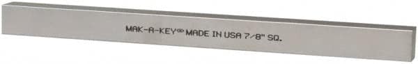 Made in USA - 12" Long x 7/8" High x 7/8" Wide, Zinc-Plated Oversized Key Stock - C1018 Steel - Makers Industrial Supply