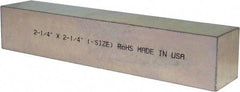 Made in USA - 12" Long x 2-1/4" High x 2-1/4" Wide, Zinc-Plated Oversized Key Stock - C1018 Steel - Makers Industrial Supply