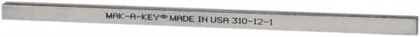 Made in USA - 12" Long, Zinc-Plated Step Key Stock for Shafts - C1018 Steel - Makers Industrial Supply