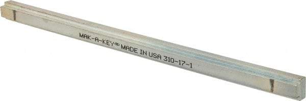 Made in USA - 12" Long, Zinc-Plated Step Key Stock for Shafts - C1018 Steel - Makers Industrial Supply