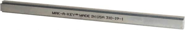 Made in USA - 12" Long, Zinc-Plated Step Key Stock for Shafts - C1018 Steel - Makers Industrial Supply