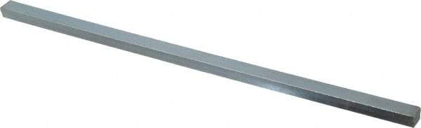 Made in USA - 12" Long, Zinc-Plated Step Key Stock for Gears - C1018 Steel - Makers Industrial Supply