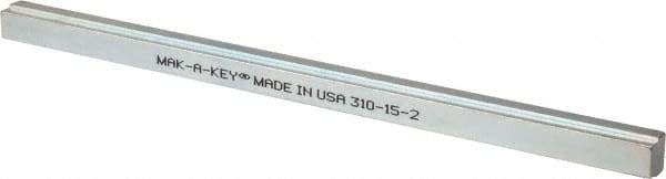 Made in USA - 12" Long, Zinc-Plated Step Key Stock for Gears - C1018 Steel - Makers Industrial Supply