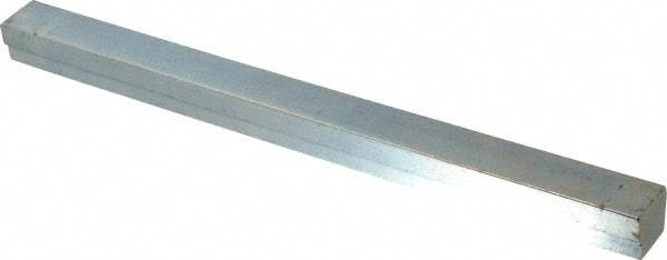 Made in USA - 12" Long, Zinc-Plated Step Key Stock for Gears - C1018 Steel - Makers Industrial Supply