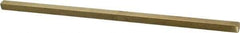 Made in USA - 12" Long x 3/8" High x 3/8" Wide, Over/Undersized Key Stock - Alloy 360 Brass - Makers Industrial Supply