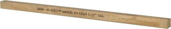 Made in USA - 12" Long x 1/2" High x 1/2" Wide, Over/Undersized Key Stock - Alloy 360 Brass - Makers Industrial Supply