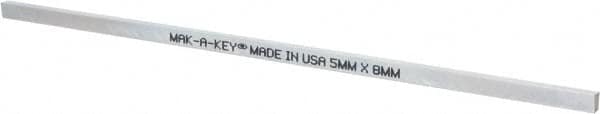 Made in USA - 12" Long, Zinc-Plated Oversized Key Stock - C1045 Steel - Makers Industrial Supply