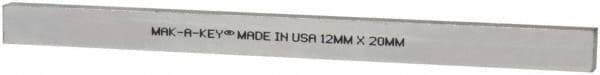 Made in USA - 12" Long, Zinc-Plated Oversized Key Stock - C1045 Steel - Makers Industrial Supply