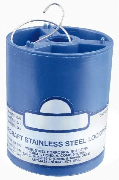 Value Collection - 20 Gage, 0.032 Inch Diameter x 362 Ft. Long, 302/304 Safety Lock Wire - 1 Lb. Shipping Weight - Makers Industrial Supply