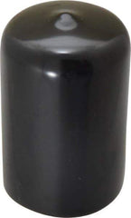 Caplugs - 1" ID, Stretchable Cap - 1-1/2" Long, Vinyl, Black - Makers Industrial Supply