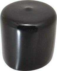 Caplugs - 1-5/8" ID, Stretchable Cap - 1-1/2" Long, Vinyl, Black - Makers Industrial Supply