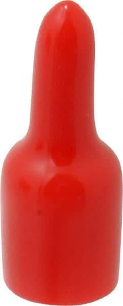 Caplugs - 3/8" ID, Pull-Tab Cap - Vinyl, Red - Makers Industrial Supply