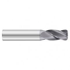 4mm Dia. x 50mm Overall Length 4-Flute 0.2mm C/R Solid Carbide SE End Mill-Round Shank-Center Cut-TiAlN - Makers Industrial Supply