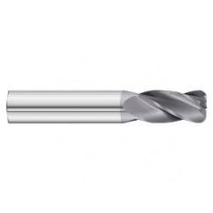12mm Dia. x 63mm Overall Length 4-Flute 1.5mm C/R Solid Carbide SE End Mill-Round Shank-Center Cut-TiAlN - Makers Industrial Supply