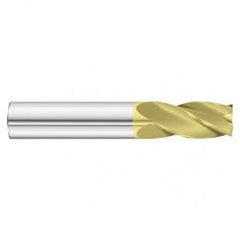 31/64 Dia. x 3 Overall Length 4-Flute Square End Solid Carbide SE End Mill-Round Shank-Center Cut-TiN - Makers Industrial Supply