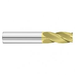 25/64 Dia. x 2-3/4 Overall Length 4-Flute Square End Solid Carbide SE End Mill-Round Shank-Center Cut-TiN - Makers Industrial Supply