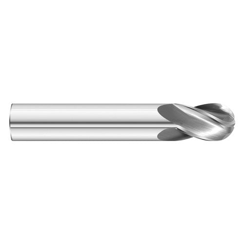 ‎3/32″ Dia. × 1/8″ Shank × 3/16″ DOC × 1-1/2″ OAL, Carbide Uncoated, 4 Flute, 30° Helix, Round, External , Ballnose End Mill - Makers Industrial Supply