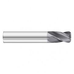 3/8 Dia. x 2-1/2 Overall Length 4-Flute .120 C/R Solid Carbide SE End Mill-Round Shank-Center Cut-TiAlN - Makers Industrial Supply