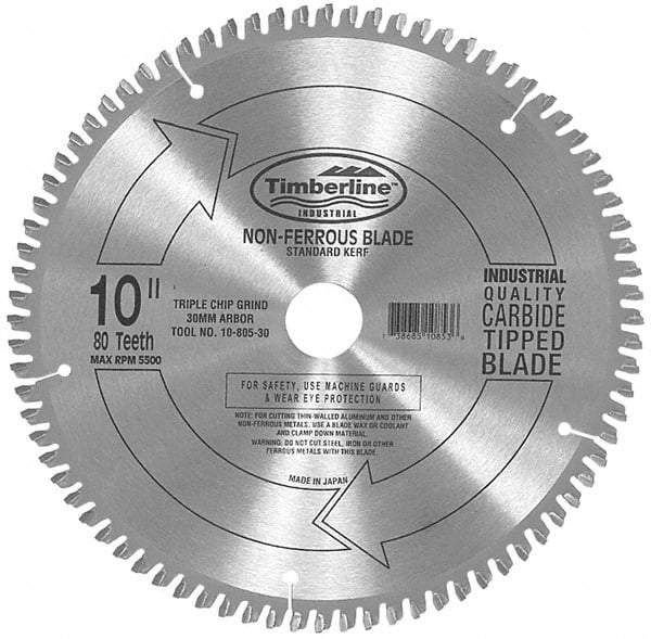 Amana Tool - 10" Diam, 5/8" Arbor Hole Diam, 60 Tooth Wet & Dry Cut Saw Blade - Carbide-Tipped, Chip Free Action, Standard Round Arbor - Makers Industrial Supply