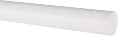 Made in USA - 6' Long, 1" Diam, PTFE (Virgin) Plastic Rod - White - Makers Industrial Supply