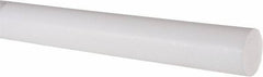 Made in USA - 2' Long, 1-1/4" Diam, PTFE (Virgin) Plastic Rod - White - Makers Industrial Supply