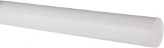 Made in USA - 3' Long, 1-1/4" Diam, PTFE (Virgin) Plastic Rod - White - Makers Industrial Supply