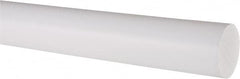 Made in USA - 2' Long, 1-1/2" Diam, PTFE (Virgin) Plastic Rod - White - Makers Industrial Supply