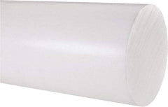 Made in USA - 1' Long, 4" Diam, PTFE (Virgin) Plastic Rod - White - Makers Industrial Supply