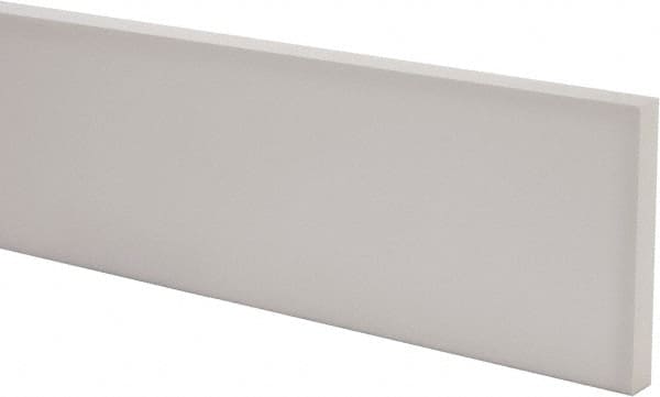 USA Sealing - 2' x 4" x 1/2" White PTFE (Virgin) Rectangular Bar - Makers Industrial Supply