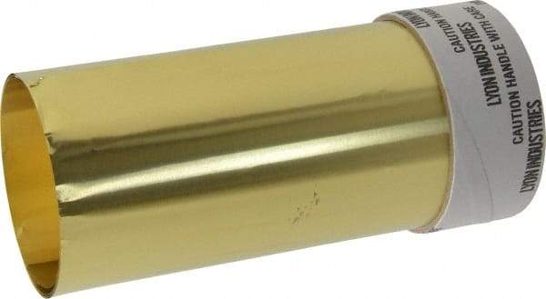 Made in USA - 5 Ft. Long x 6 Inch Wide x 0.001 Inch Thick, Roll Shim Stock - Brass - Makers Industrial Supply