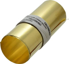 Made in USA - 5 Ft. Long x 6 Inch Wide x 0.0015 Inch Thick, Roll Shim Stock - Brass - Makers Industrial Supply