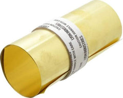 Made in USA - 5 Ft. Long x 6 Inch Wide x 0.002 Inch Thick, Roll Shim Stock - Brass - Makers Industrial Supply