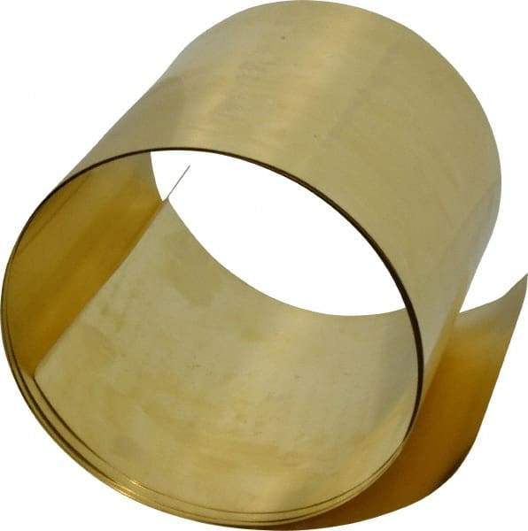 Made in USA - 5 Ft. Long x 6 Inch Wide x 0.008 Inch Thick, Roll Shim Stock - Brass - Makers Industrial Supply