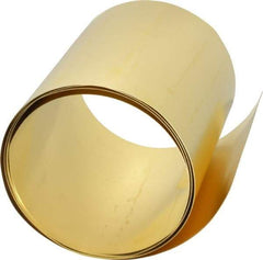 Made in USA - 5 Ft. Long x 6 Inch Wide x 0.01 Inch Thick, Roll Shim Stock - Brass - Makers Industrial Supply