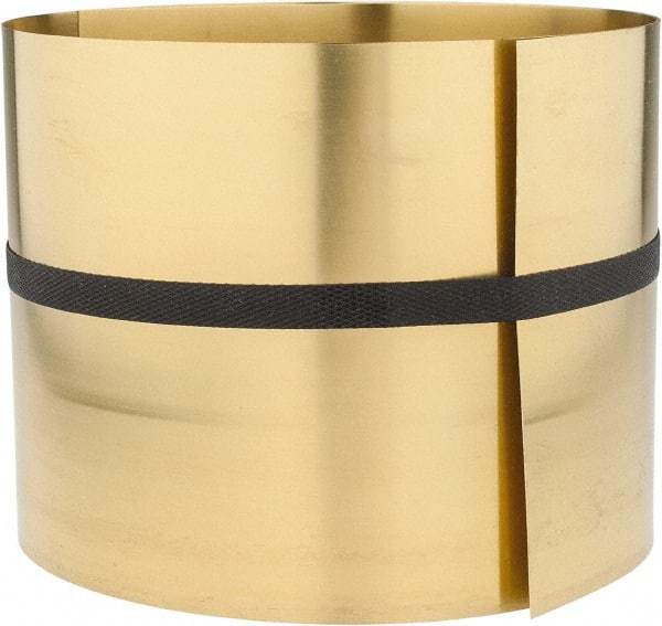 Made in USA - 5 Ft. Long x 6 Inch Wide x 0.012 Inch Thick, Roll Shim Stock - Brass - Makers Industrial Supply