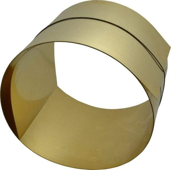 Made in USA - 5 Ft. Long x 6 Inch Wide x 0.015 Inch Thick, Roll Shim Stock - Brass - Makers Industrial Supply