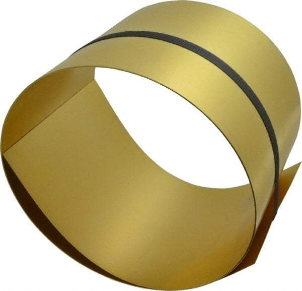 Made in USA - 5 Ft. Long x 6 Inch Wide x 0.02 Inch Thick, Roll Shim Stock - Brass - Makers Industrial Supply