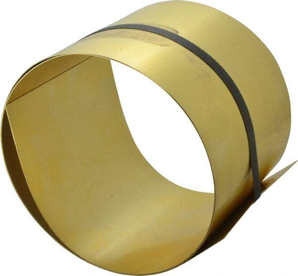 Made in USA - 5 Ft. Long x 6 Inch Wide x 0.025 Inch Thick, Roll Shim Stock - Brass - Makers Industrial Supply