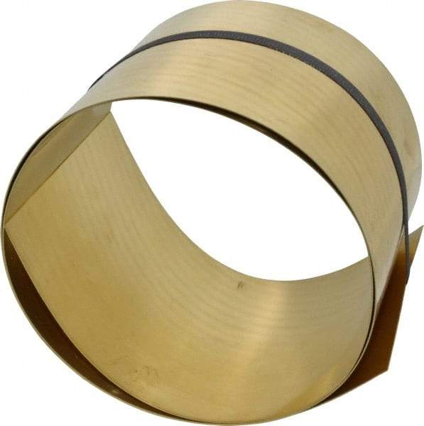 Made in USA - 5 Ft. Long x 6 Inch Wide x 0.031 Inch Thick, Roll Shim Stock - Brass - Makers Industrial Supply