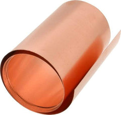 Made in USA - 100 Inch Long x 6 Inch Wide x 0.008 Inch Thick, Roll Shim Stock - Copper - Makers Industrial Supply