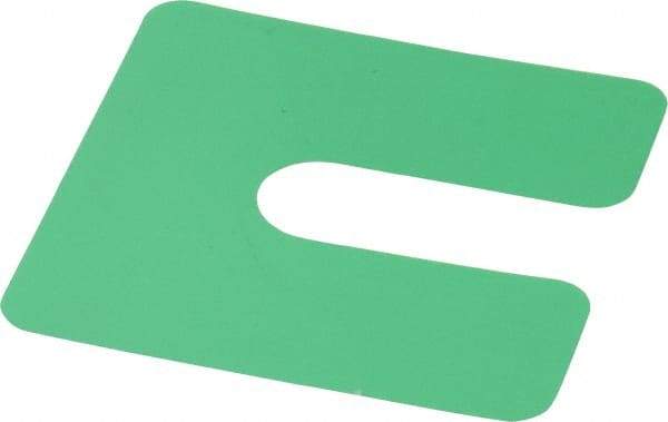 Made in USA - 20 Piece, 2" Wide x 2" Long Plastic Slotted Shim - Green - Makers Industrial Supply