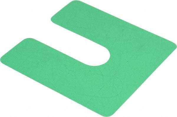 Made in USA - 20 Piece, 4" Wide x 4" Long Plastic Slotted Shim - Green - Makers Industrial Supply