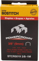 Stanley Bostitch - 3/8" Long x 7/16" Wide, 18 Gauge Crowned Construction Staple - Steel, Chisel Point - Makers Industrial Supply