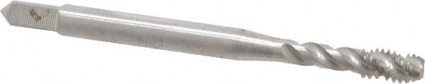 Balax - #8-32 UNC 3 Flute 3B Modified Bottoming Spiral Flute Tap - Powdered Metal, Bright Finish, 2-1/8" OAL, Right Hand Flute, Right Hand Thread, H2, Series BX200 - Makers Industrial Supply