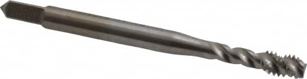 Balax - #8-32 UNC 3 Flute Modified Bottoming Spiral Flute Tap - Powdered Metal, Bright Finish, 2-1/8" OAL, Right Hand Flute, Right Hand Thread, Oversize, H7, Series BX200 - Makers Industrial Supply