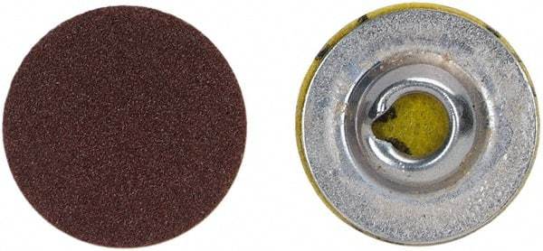 Merit Abrasives - 3/4" Disc Diam, 240 Grit, Aluminum Oxide Quick Change Disc - Type S Attaching System, Coated, Brown, 40,000 RPM, ALO Series - Makers Industrial Supply