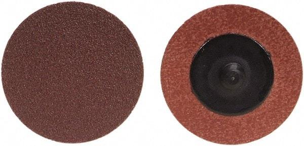 Merit Abrasives - 2" Disc Diam, 40 Grit, Aluminum Oxide Quick Change Disc - Type R Attaching System, Coated, Brown, 30,000 RPM, ALO Series - Makers Industrial Supply